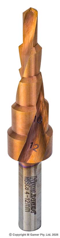 4-12 mm Spiral Flute Step Drill  - Cobalt (M35)